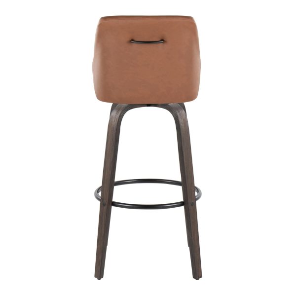Hannah 30 Camel Faux Leather Swivel Barstools Set of 2 6