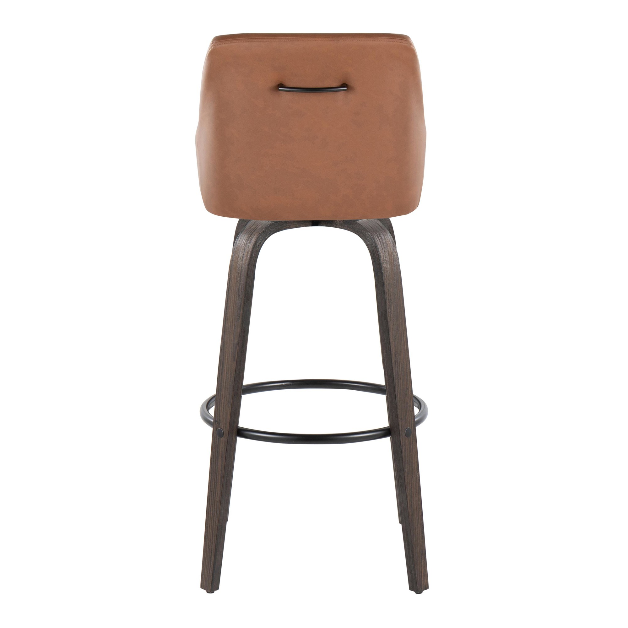 Hannah 30" Camel Faux Leather Swivel Barstools (Set of 2) 7 Hannah 30" Camel Faux Leather Swivel Barstools (Set of 2) - Image 7