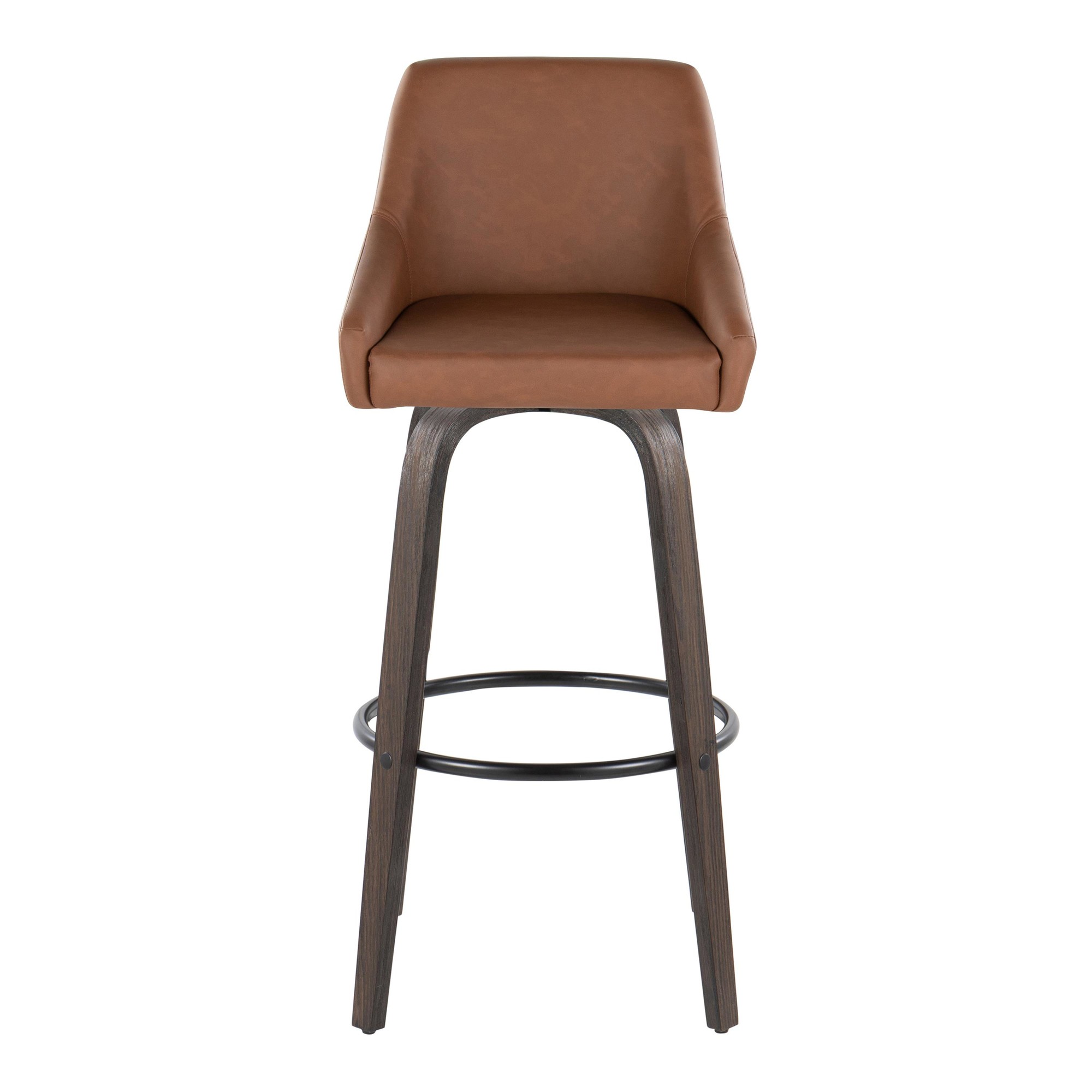 Hannah 30" Camel Faux Leather Swivel Barstools (Set of 2) 8 Hannah 30" Camel Faux Leather Swivel Barstools (Set of 2) - Image 8