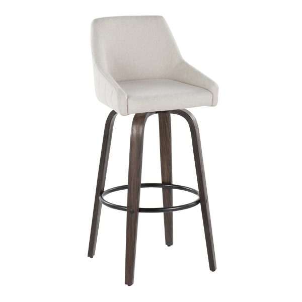 Hannah 30 Cream Transitional Swivel Barstools Set of 2 3