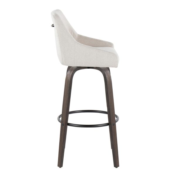 Hannah 30 Cream Transitional Swivel Barstools Set of 2 4