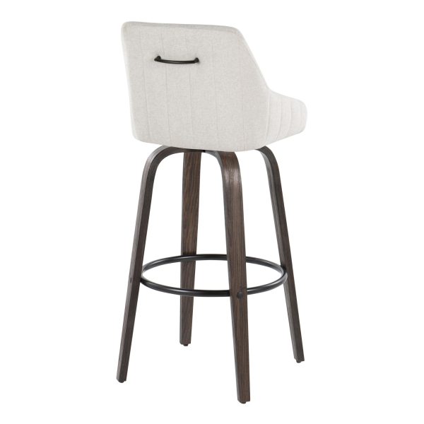 Hannah 30 Cream Transitional Swivel Barstools Set of 2 5