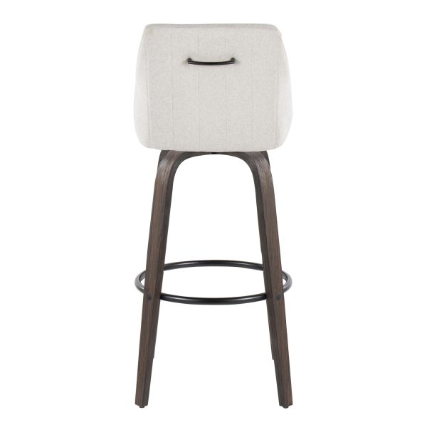 Hannah 30 Cream Transitional Swivel Barstools Set of 2 6