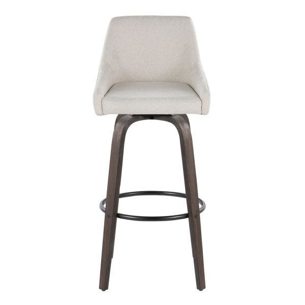 Hannah 30 Cream Transitional Swivel Barstools Set of 2 7
