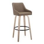 Hannah 30-Inch Brown Faux Leather Transitional Swivel Barstools (Set of 2) 14 Hannah 30-Inch Brown Faux Leather Transitional Swivel Barstools (Set of 2)