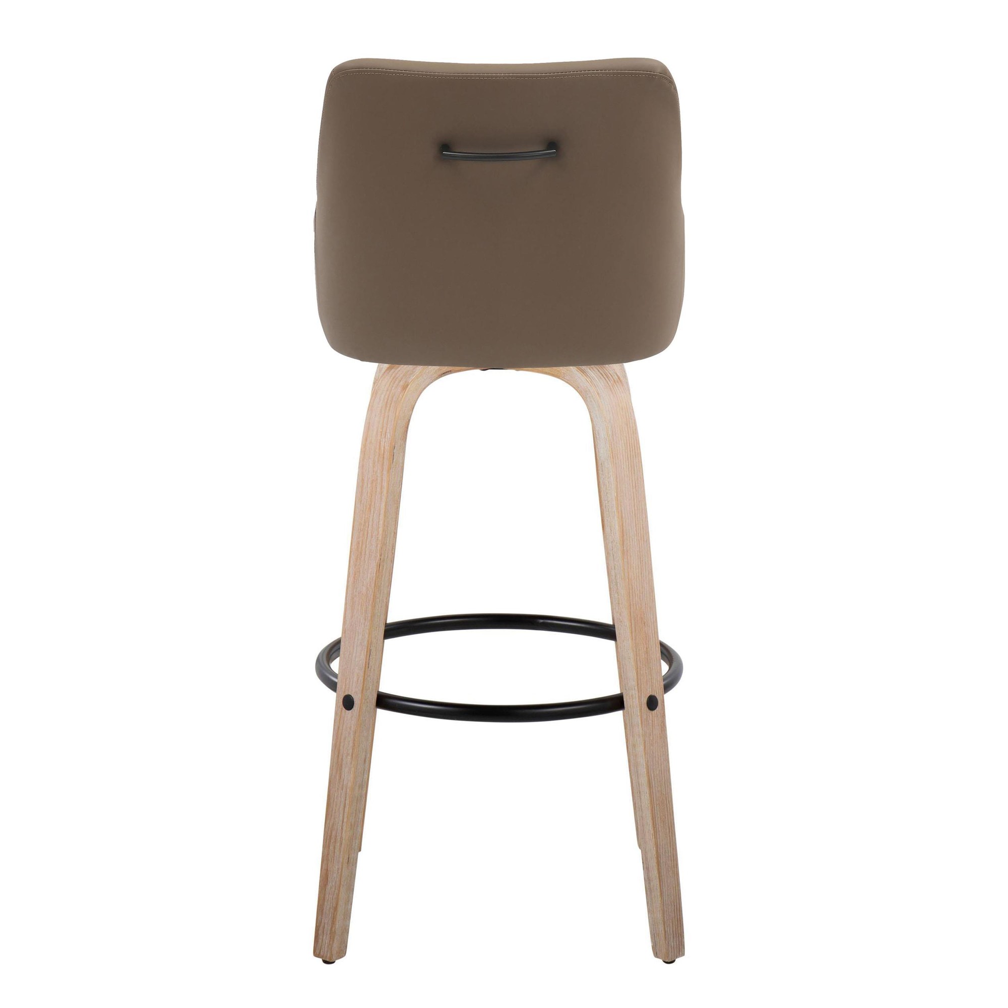 Hannah 30-Inch Brown Faux Leather Transitional Swivel Barstools (Set of 2) 7 Hannah 30-Inch Brown Faux Leather Transitional Swivel Barstools (Set of 2) - Image 7