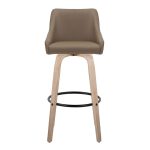 Hannah 30-Inch Brown Faux Leather Transitional Swivel Barstools (Set of 2) 18 Hannah 30-Inch Brown Faux Leather Transitional Swivel Barstools (Set of 2)