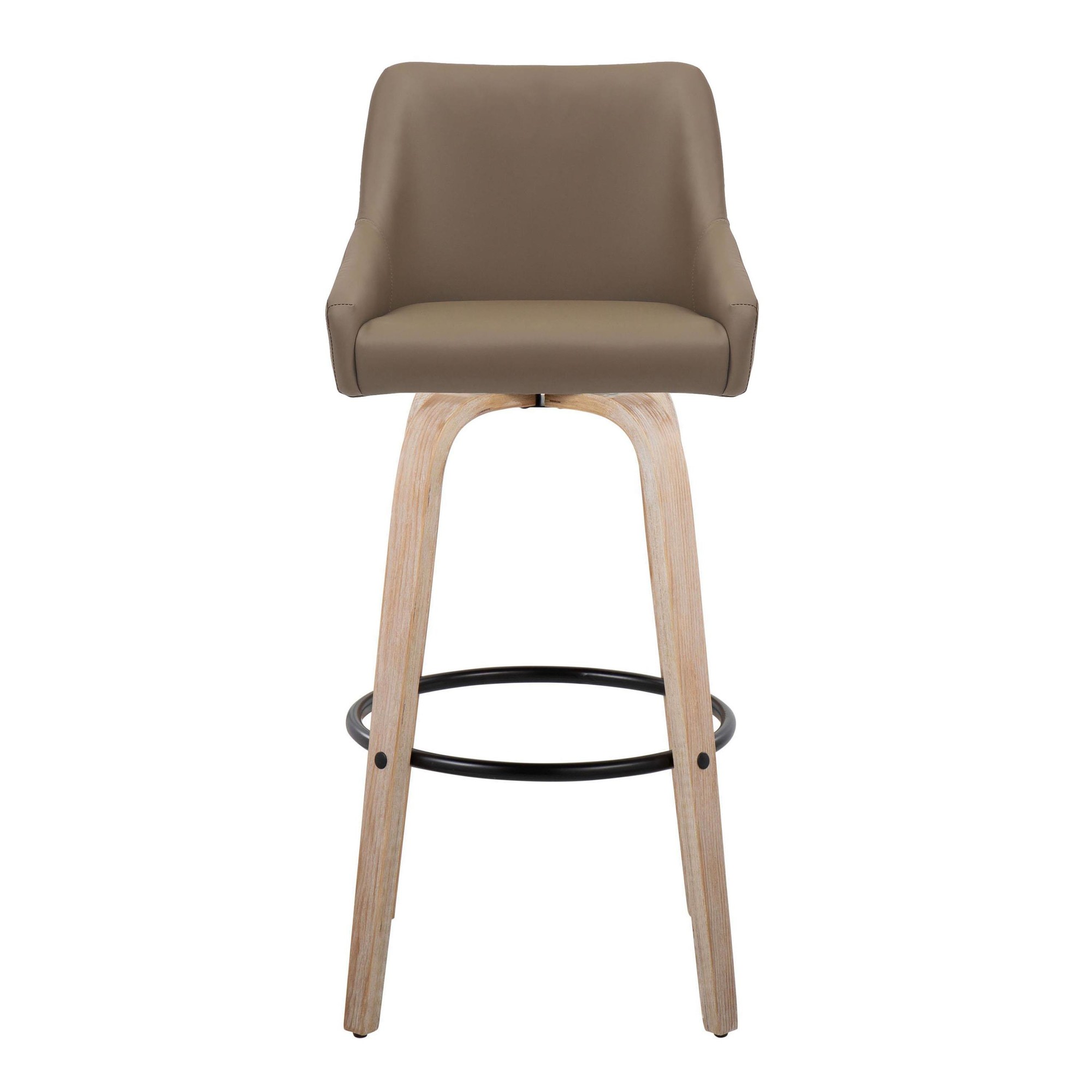 Hannah 30-Inch Brown Faux Leather Transitional Swivel Barstools (Set of 2) 8 Hannah 30-Inch Brown Faux Leather Transitional Swivel Barstools (Set of 2) - Image 8