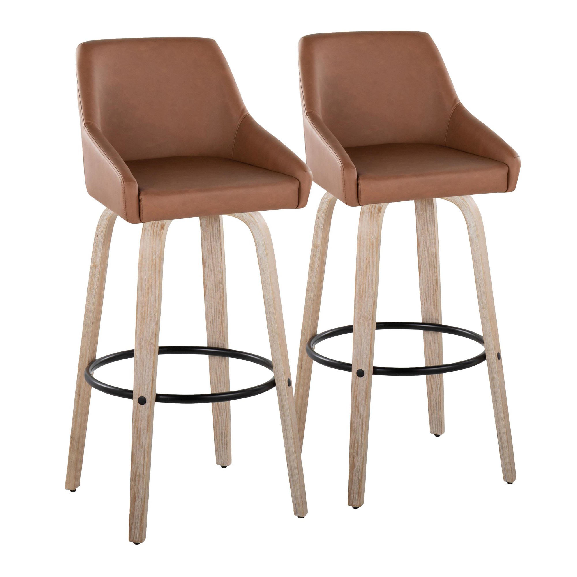 Hannah 30-Inch Camel Transitional Swivel Barstools (Set of 2) 5 Hannah 30-Inch Camel Transitional Swivel Barstools (Set of 2) - Image 5