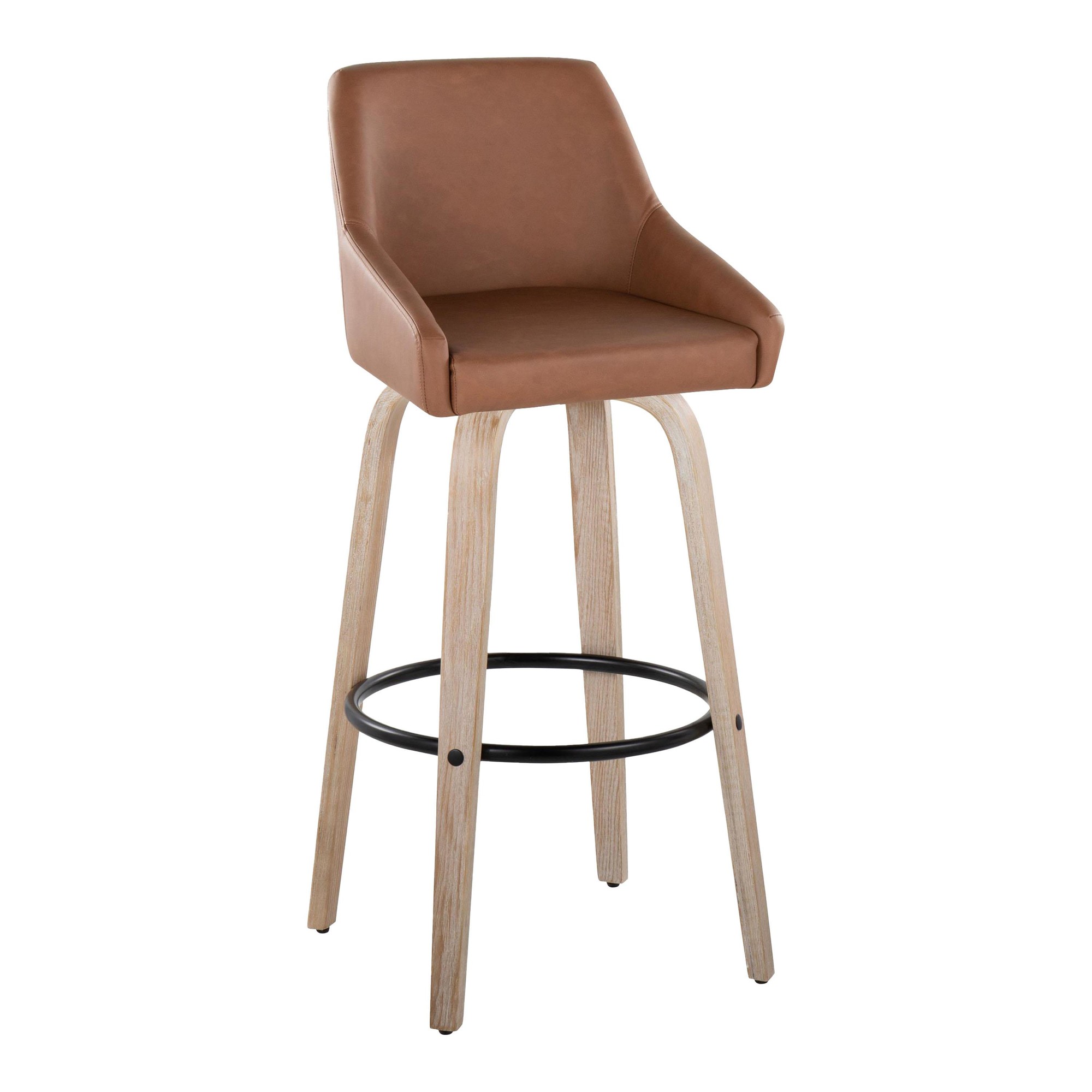 Hannah 30-Inch Camel Transitional Swivel Barstools (Set of 2) 6 Hannah 30-Inch Camel Transitional Swivel Barstools (Set of 2) - Image 6