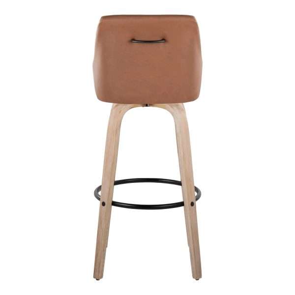 Hannah 30 Inch Camel Transitional Swivel Barstools Set of 2 8