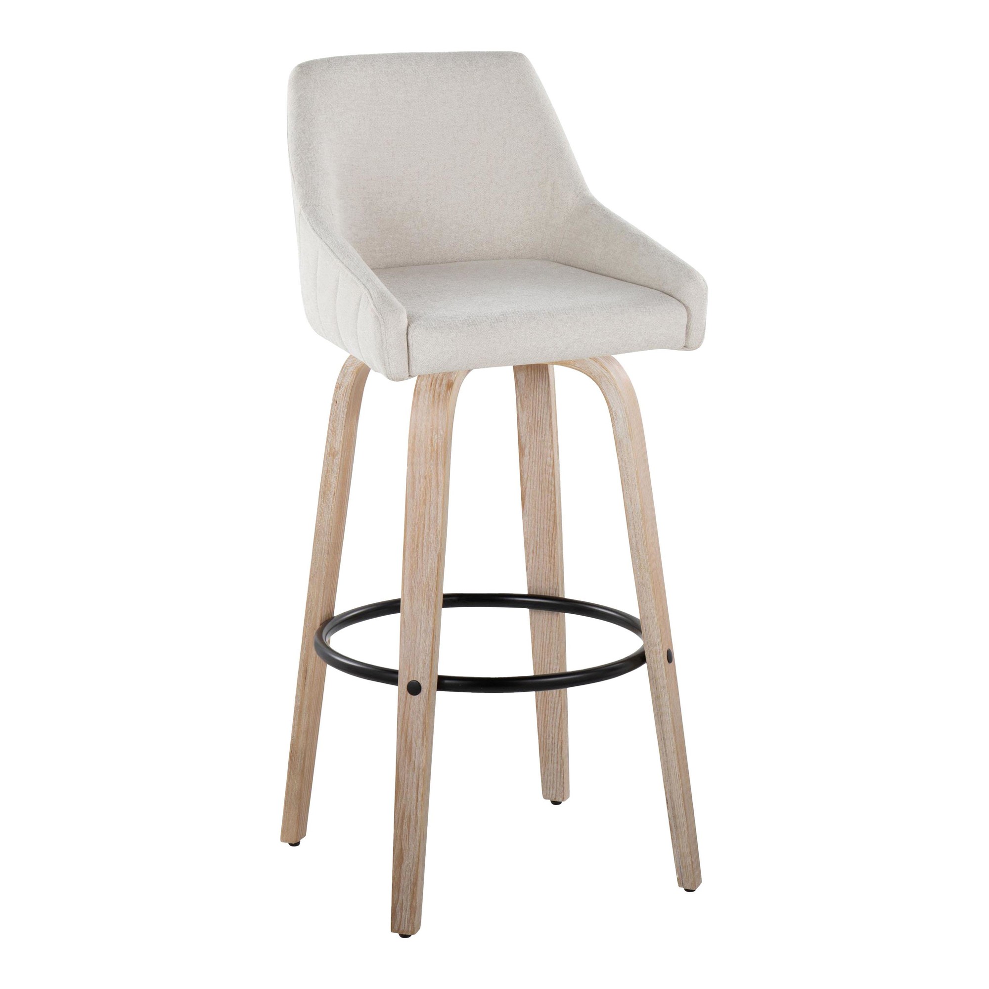 Hannah 30-Inch Transitional Cream Swivel Barstools (Set of 2) 6 Hannah 30-Inch Transitional Cream Swivel Barstools (Set of 2) - Image 6