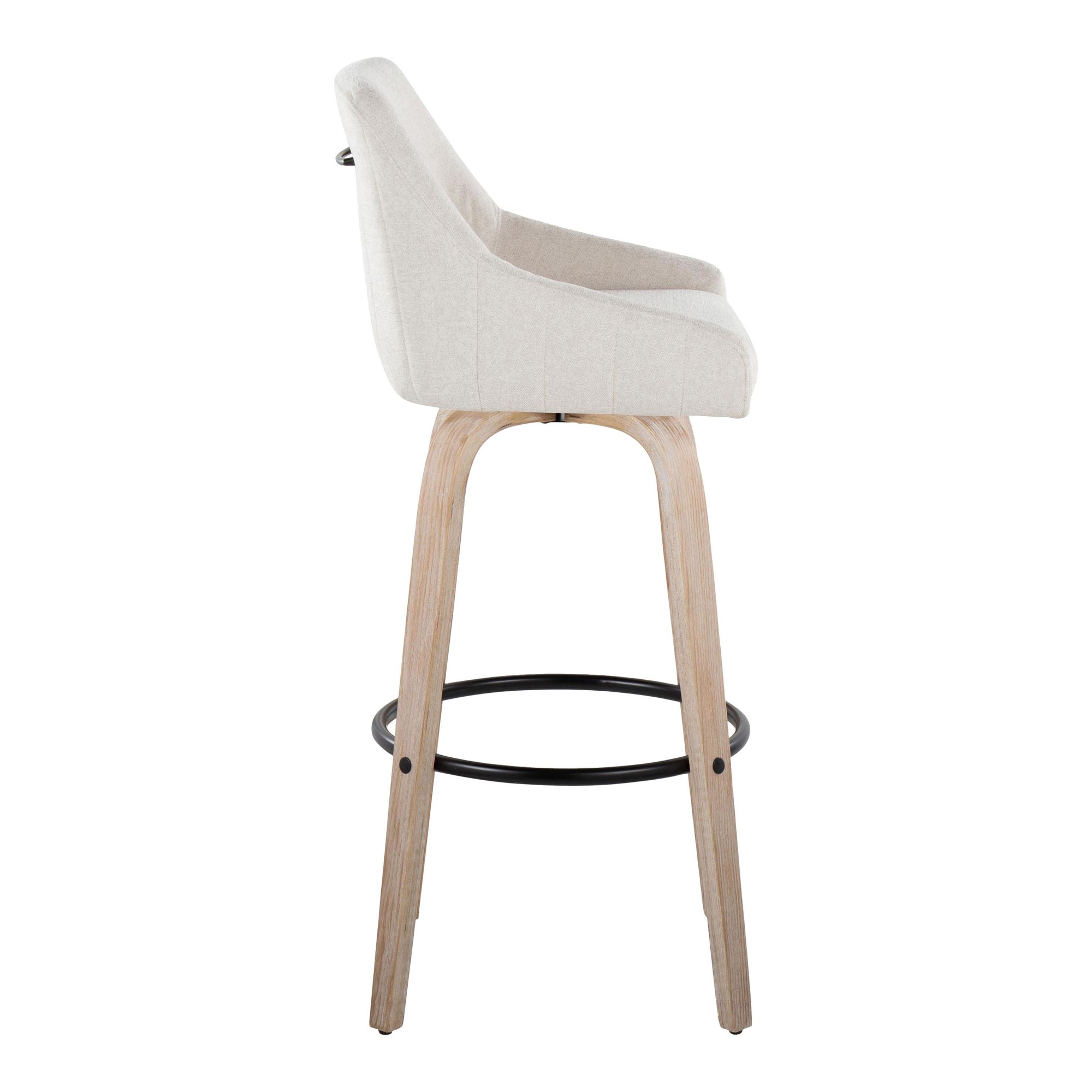 Hannah 30-Inch Transitional Cream Swivel Barstools (Set of 2) 7 Hannah 30-Inch Transitional Cream Swivel Barstools (Set of 2) - Image 7