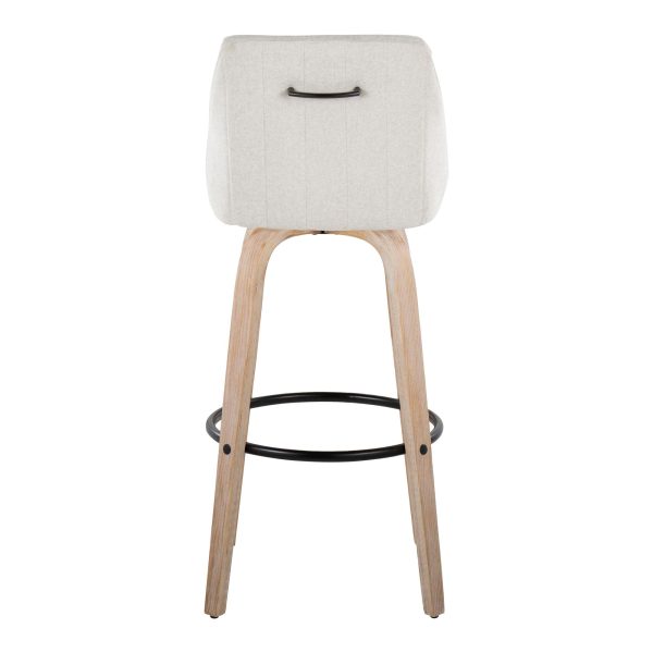 Hannah 30 Inch Transitional Cream Swivel Barstools Set of 2 8
