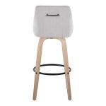 Hannah 30-Inch Transitional Whitewashed Wood and Grey Swivel Barstools (Set of 2)