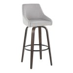 Hannah 30-Inch Walnut Glazed Wood & Grey Fabric Barstools (Set of 2) 14 Hannah 30-Inch Walnut Glazed Wood & Grey Fabric Barstools (Set of 2)