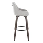 Hannah 30-Inch Walnut Glazed Wood & Grey Fabric Barstools (Set of 2) 15 Hannah 30-Inch Walnut Glazed Wood & Grey Fabric Barstools (Set of 2)