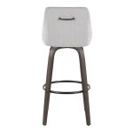 Hannah 30-Inch Walnut Glazed Wood & Grey Fabric Barstools (Set of 2) 17 Hannah 30-Inch Walnut Glazed Wood & Grey Fabric Barstools (Set of 2)