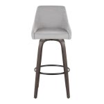 Hannah 30-Inch Walnut Glazed Wood & Grey Fabric Barstools (Set of 2) 18 Hannah 30-Inch Walnut Glazed Wood & Grey Fabric Barstools (Set of 2)