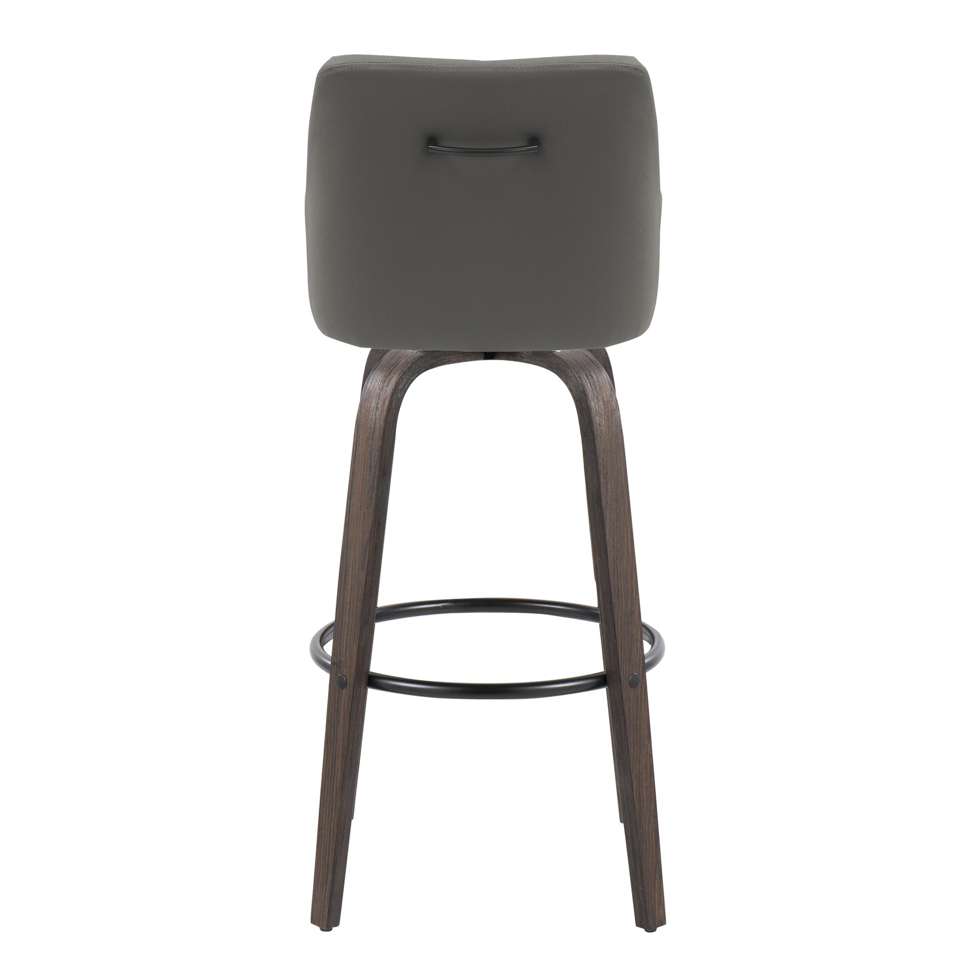 Hannah 30" Swivel Glazed Wood Barstools Grey Leather (Set of 2) 7 Hannah 30" Swivel Glazed Wood Barstools Grey Leather (Set of 2) - Image 7