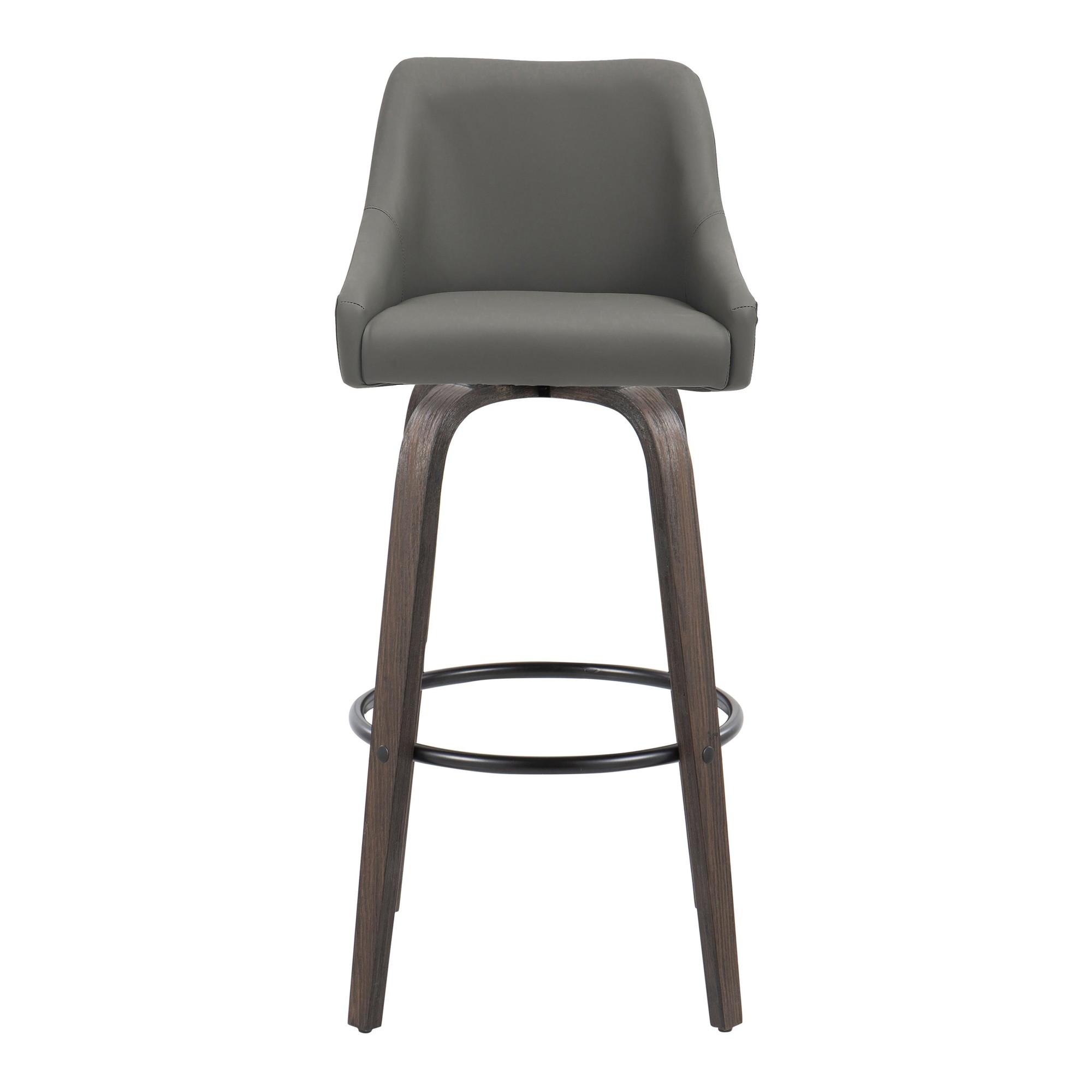 Hannah 30" Swivel Glazed Wood Barstools Grey Leather (Set of 2) 8 Hannah 30" Swivel Glazed Wood Barstools Grey Leather (Set of 2) - Image 8