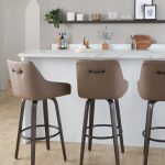 Hannah 30" Transitional Walnut and Brown Swivel Barstools (Set of 2) 12 Hannah 30" Transitional Walnut and Brown Swivel Barstools (Set of 2)
