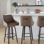 Hannah 30" Transitional Walnut and Brown Swivel Barstools (Set of 2) 11 Hannah 30" Transitional Walnut and Brown Swivel Barstools (Set of 2)