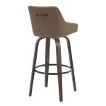 Hannah 30" Transitional Walnut and Brown Swivel Barstools (Set of 2) 16 Hannah 30" Transitional Walnut and Brown Swivel Barstools (Set of 2)