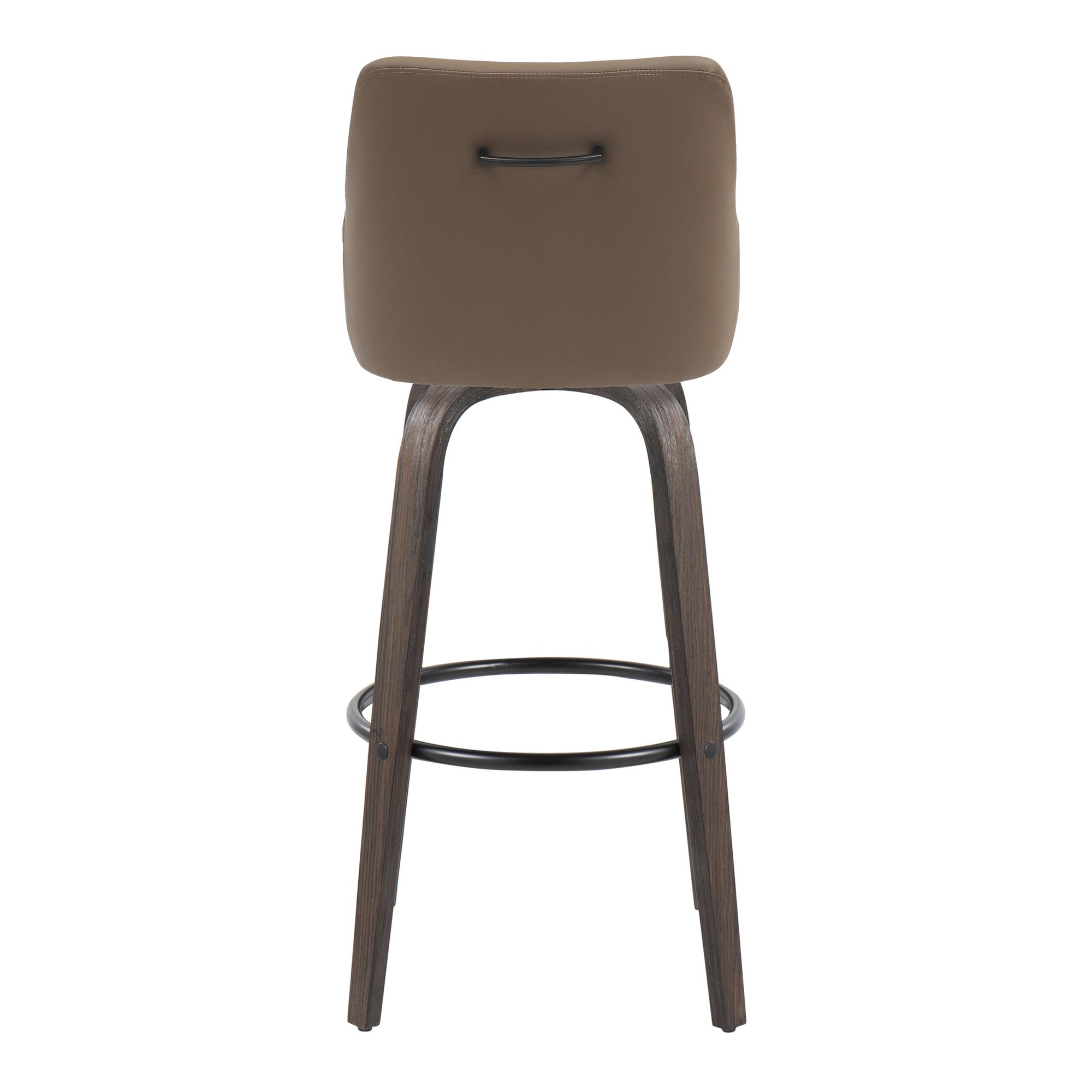 Hannah 30" Transitional Walnut and Brown Swivel Barstools (Set of 2) 7 Hannah 30" Transitional Walnut and Brown Swivel Barstools (Set of 2) - Image 7