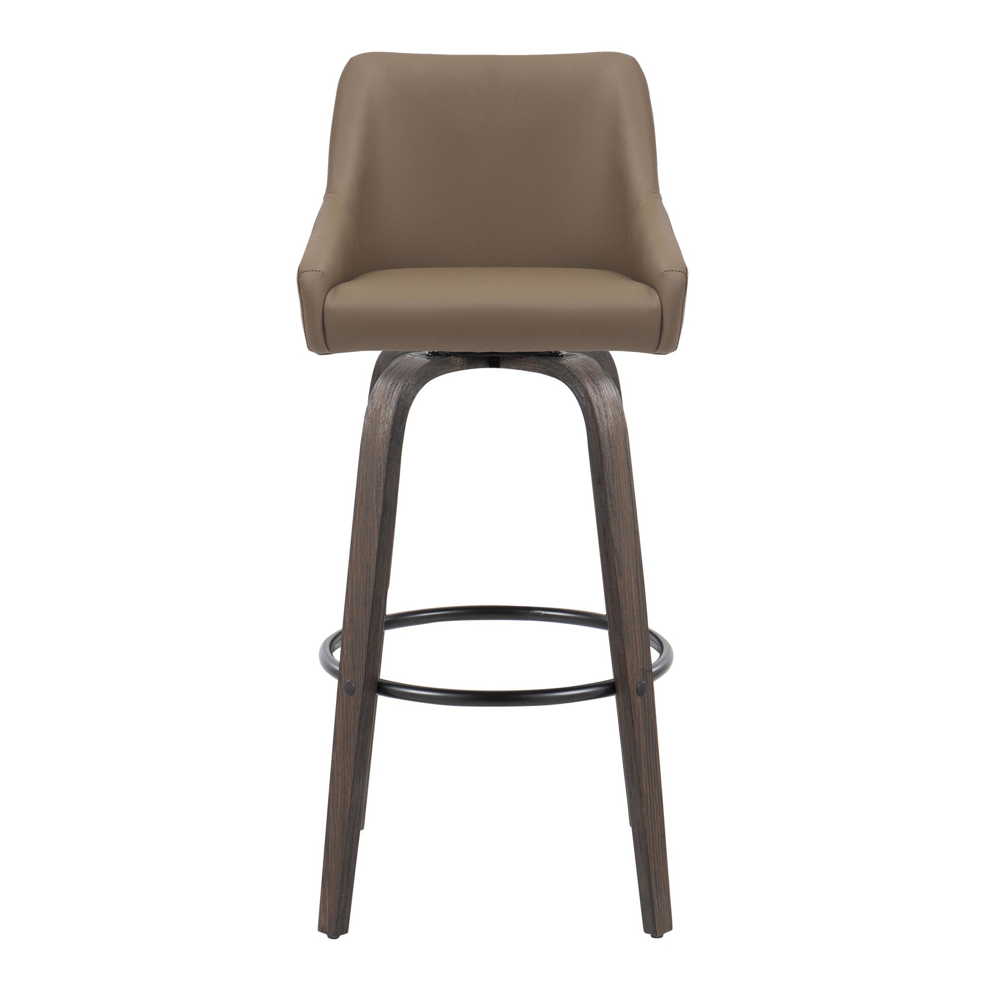 Hannah 30" Transitional Walnut and Brown Swivel Barstools (Set of 2) 8 Hannah 30" Transitional Walnut and Brown Swivel Barstools (Set of 2) - Image 8