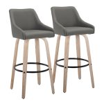Hannah 30 Whitewashed Wood Grey Faux Leather Swivel Barstool (Set of 2) 13 Hannah 30 Whitewashed Wood Grey Faux Leather Swivel Barstool (Set of 2)