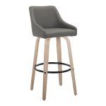 Hannah 30 Whitewashed Wood Grey Faux Leather Swivel Barstool (Set of 2) 14 Hannah 30 Whitewashed Wood Grey Faux Leather Swivel Barstool (Set of 2)