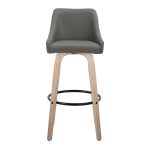Hannah 30 Whitewashed Wood Grey Faux Leather Swivel Barstool (Set of 2) 18 Hannah 30 Whitewashed Wood Grey Faux Leather Swivel Barstool (Set of 2)