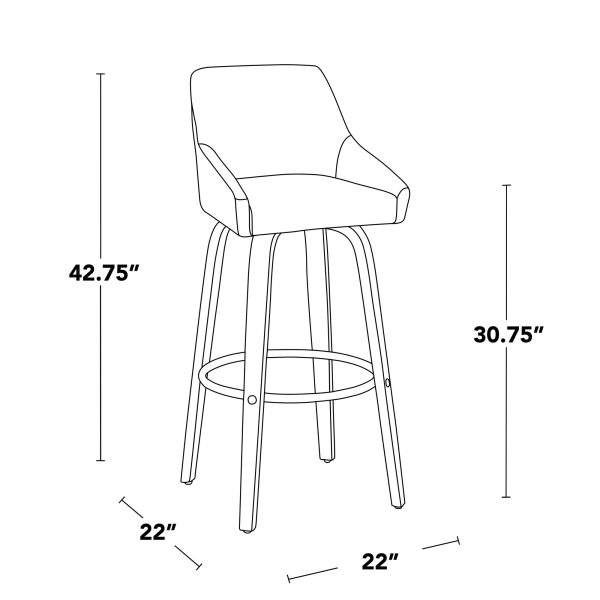 Hannah 30 Whitewashed Wood Grey Faux Leather Swivel Barstool Set of 2 8