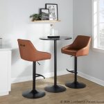 Hannah Black Metal Camel Faux Leather Swivel Barstools (Set of 2) 11 Hannah Black Metal Camel Faux Leather Swivel Barstools (Set of 2)