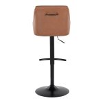 Hannah Black Metal Camel Faux Leather Swivel Barstools (Set of 2) 16 Hannah Black Metal Camel Faux Leather Swivel Barstools (Set of 2)