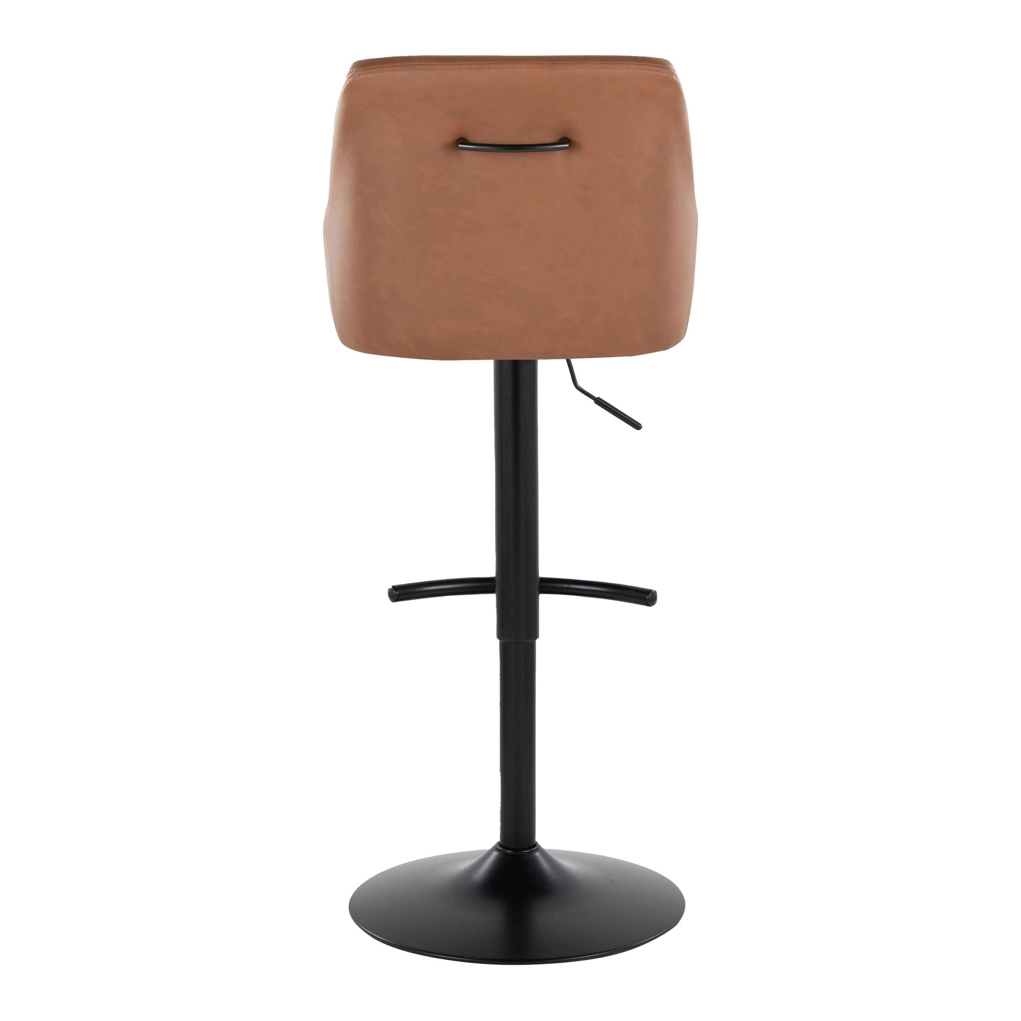 Hannah Black Metal Camel Faux Leather Swivel Barstools (Set of 2) 7 Hannah Black Metal Camel Faux Leather Swivel Barstools (Set of 2) - Image 7