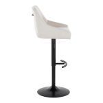 Hannah Cream Transitional Swivel Barstools Black Metal (Set of 2) 14 Hannah Cream Transitional Swivel Barstools Black Metal (Set of 2)