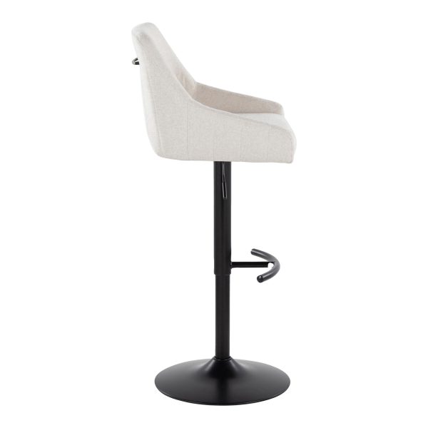 Hannah Cream Transitional Swivel Barstools Black Metal Set of 2 4