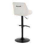 Hannah Cream Transitional Swivel Barstools Black Metal (Set of 2) 15 Hannah Cream Transitional Swivel Barstools Black Metal (Set of 2)