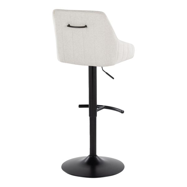 Hannah Cream Transitional Swivel Barstools Black Metal Set of 2 5