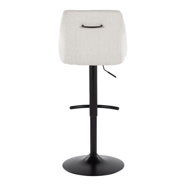 Hannah Cream Transitional Swivel Barstools Black Metal Set of 2 6