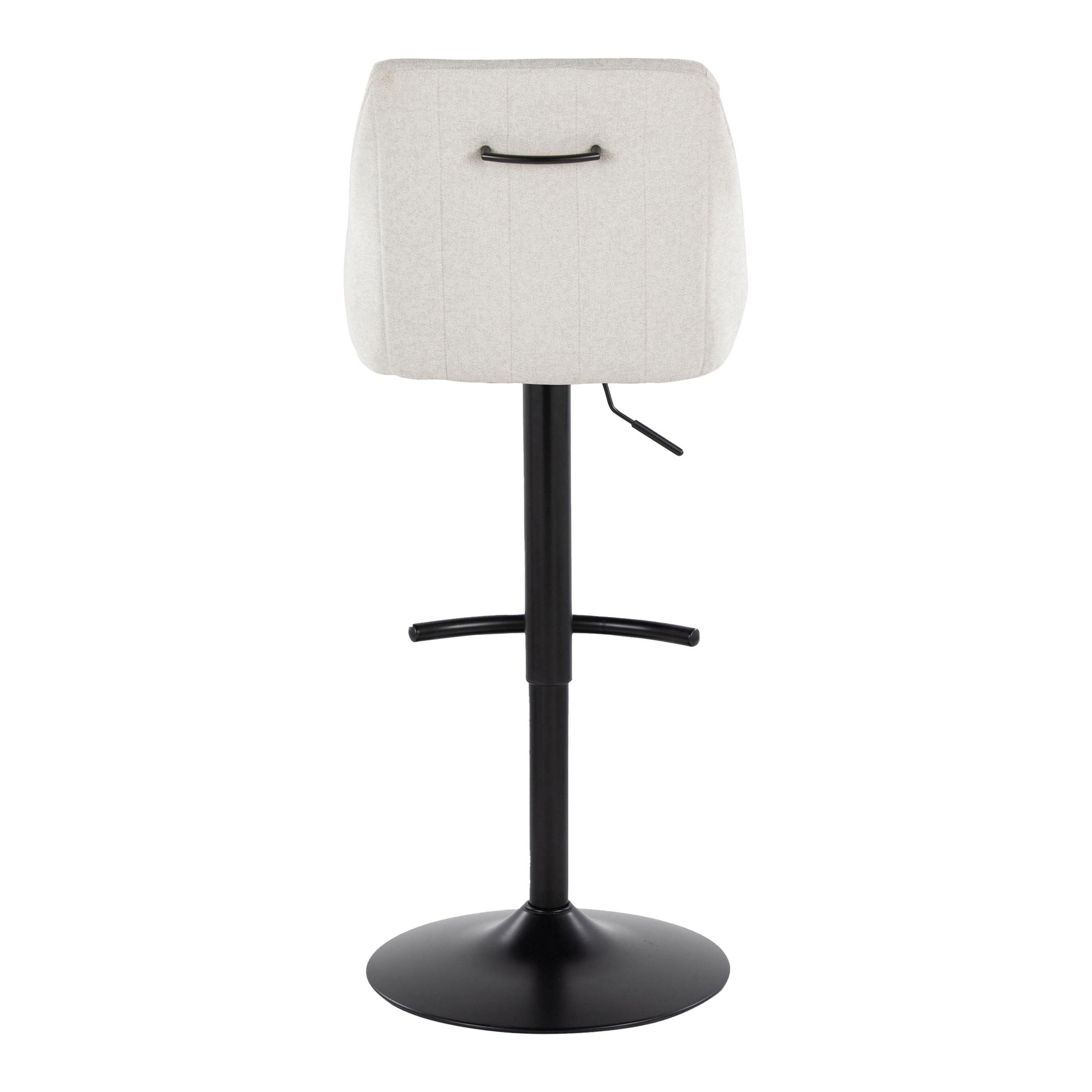 Hannah Cream Transitional Swivel Barstools Black Metal (Set of 2) 7 Hannah Cream Transitional Swivel Barstools Black Metal (Set of 2) - Image 7