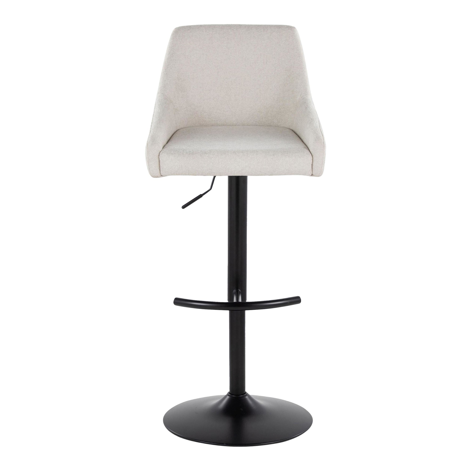 Hannah Cream Transitional Swivel Barstools Black Metal (Set of 2) 8 Hannah Cream Transitional Swivel Barstools Black Metal (Set of 2) - Image 8