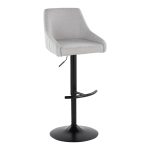 Hannah Grey Fabric Black Metal Swivel Barstools (Set of 2) 13 Hannah Grey Fabric Black Metal Swivel Barstools (Set of 2)