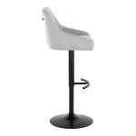 Hannah Grey Fabric Black Metal Swivel Barstools (Set of 2) 14 Hannah Grey Fabric Black Metal Swivel Barstools (Set of 2)