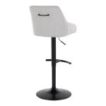 Hannah Grey Fabric Black Metal Swivel Barstools (Set of 2) 15 Hannah Grey Fabric Black Metal Swivel Barstools (Set of 2)