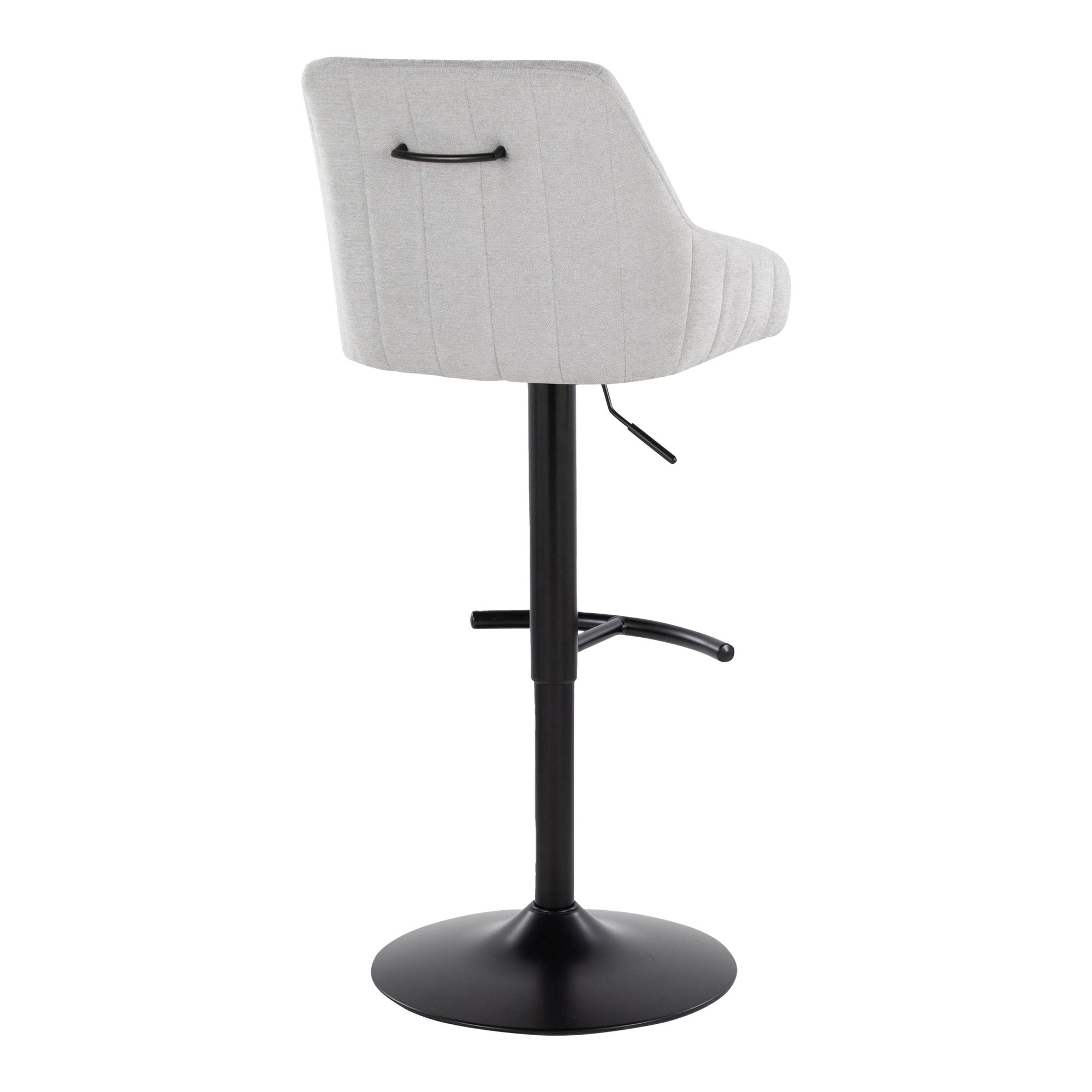 Hannah Grey Fabric Black Metal Swivel Barstools (Set of 2) 6 Hannah Grey Fabric Black Metal Swivel Barstools (Set of 2) - Image 6