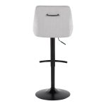 Hannah Grey Fabric Black Metal Swivel Barstools (Set of 2) 16 Hannah Grey Fabric Black Metal Swivel Barstools (Set of 2)