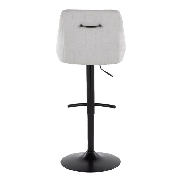 Hannah Grey Fabric Black Metal Swivel Barstools Set of 2 6
